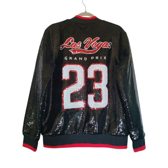 Formula 1 LVGP 2023 Sequin Bomber Jacket Black/Red Size Small NWT - Picture 7 of 8